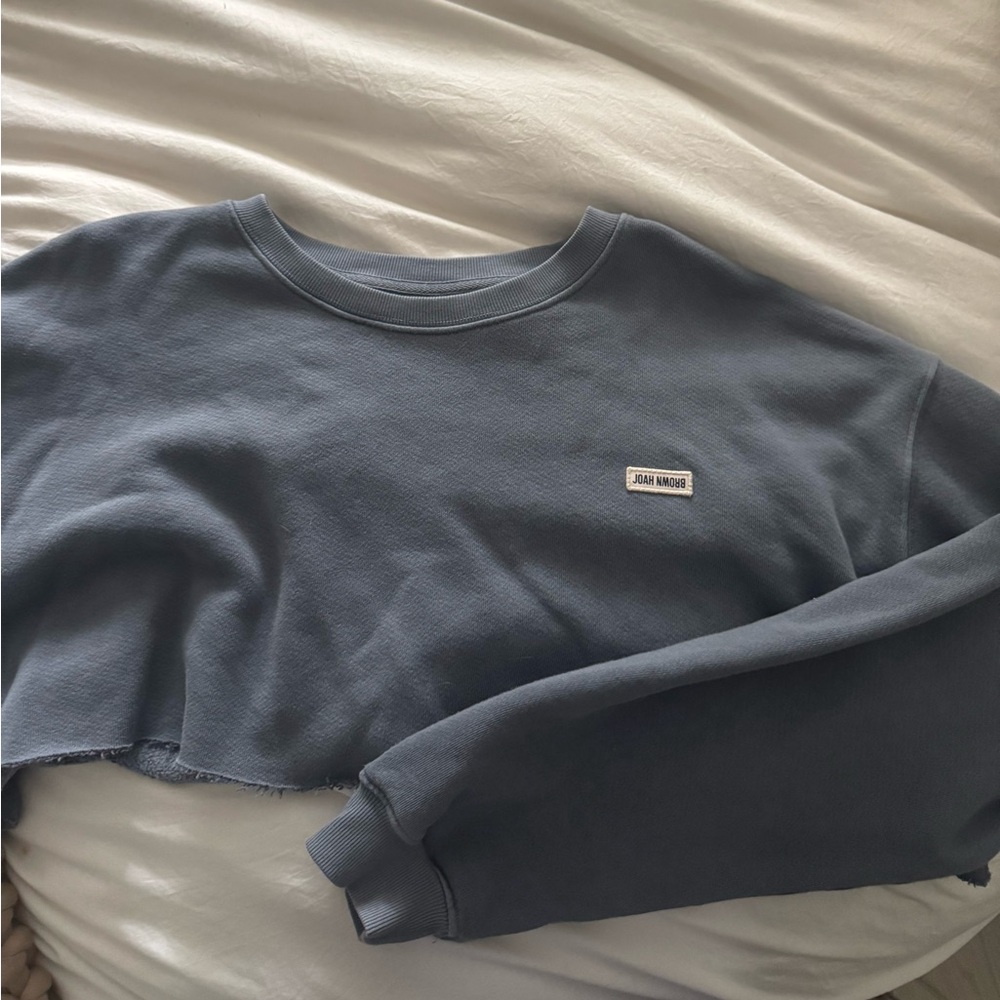 Joah Brown Cut Off Sweatshirt